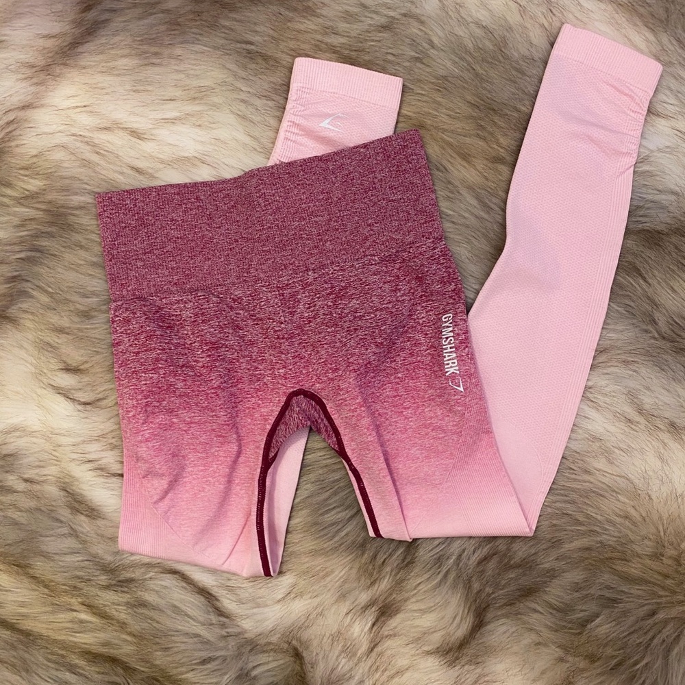 Gymshark Ombre Seamless Leggings Chalk Pink/Beet